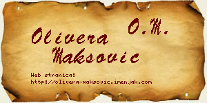 Olivera Maksović vizit kartica